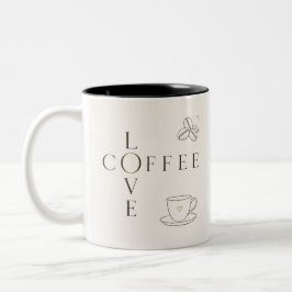 Minimalistische mok 'Love Coffee' | Mop voor koffi