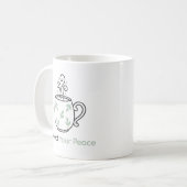 Minimalistische mok met bescherm je vrede (Voorkant links)