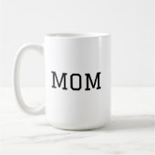 Minimalistische "MOM" Black Typography Plain White Koffiemok (Links)