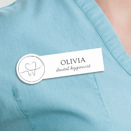 Minimalistische mondhygiënist naamplaatje