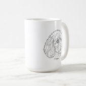Minimalistische monochrome Cavapoo Cavoodle lijnte Koffiemok (Voorkant rechts)