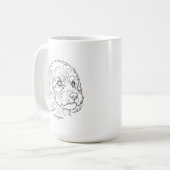 Minimalistische monochrome Cavapoo Cavoodle lijnte Koffiemok (Voorkant links)