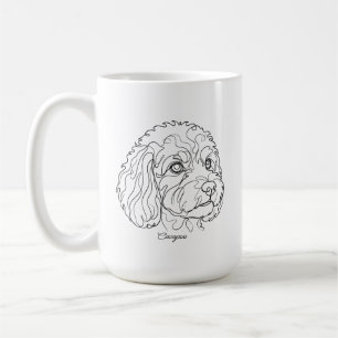 Minimalistische monochrome Cavapoo Cavoodle lijnte Koffiemok