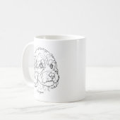 Minimalistische monochrome Cavapoo Cavoodle lijnte Koffiemok (Voorkant links)