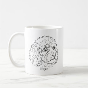 Minimalistische monochrome Cavapoo Cavoodle lijnte Koffiemok
