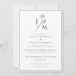 Minimalistische Monochrome Elegante Monogram Bruil Kaart