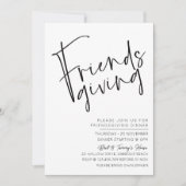 Minimalistische monochrome Friendsgiving uitnodigi Kaart (Voorkant)