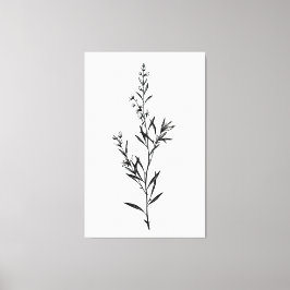 Minimalistische monochrome rozemarijn springschets canvas afdruk
