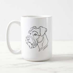 Minimalistische monochrome Schnauzer lijnkunst Koffiemok
