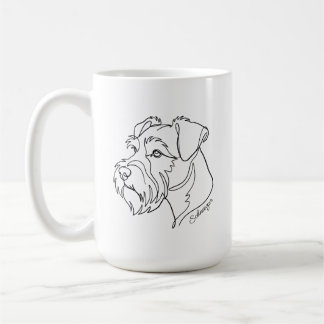 Minimalistische monochrome Schnauzer lijnkunst Koffiemok