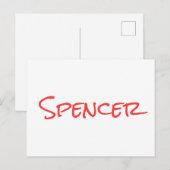 Minimalistische monogram aangepaste naam briefkaart (Voorkant / Achterkant)