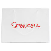 Minimalistische monogram aangepaste naam groot cadeauzakje (Voorkant)