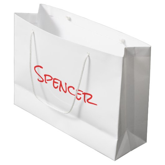 Minimalistische monogram aangepaste naam groot cadeauzakje (Voorkant Gekanteld)