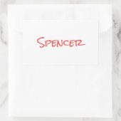 Minimalistische monogram aangepaste naam rechthoekige sticker (Tas)