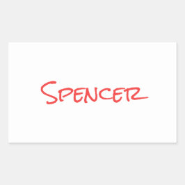 Minimalistische monogram aangepaste naam rechthoekige sticker
