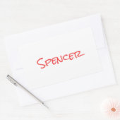 Minimalistische monogram aangepaste naam rechthoekige sticker (Envelop)