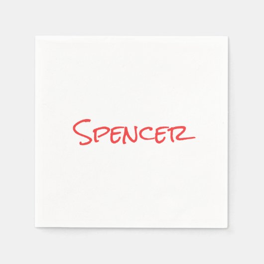 Minimalistische monogram aangepaste naam servet (Voorkant)