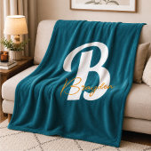 Minimalistische Monogram Aangepaste Naam Vliesdeke Fleece Deken