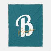 Minimalistische Monogram Aangepaste Naam Vliesdeke Fleece Deken (Voorkant)