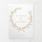 Minimalistische Monogram All-in-One Wedding Invita Drieluik Uitnodiging (Cover)