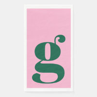Minimalistische Monogram Beginitiale Vette Roze Gr