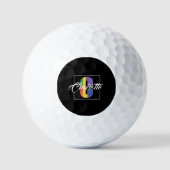 Minimalistische monogram beginletter C zwart Golfballen (Voorkant)