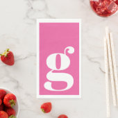 Minimalistische Monogram Beginletter Vet Roze Servet (Insitu)