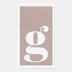 Minimalistische Monogram Beginletter Vet Stof Mauv Servet