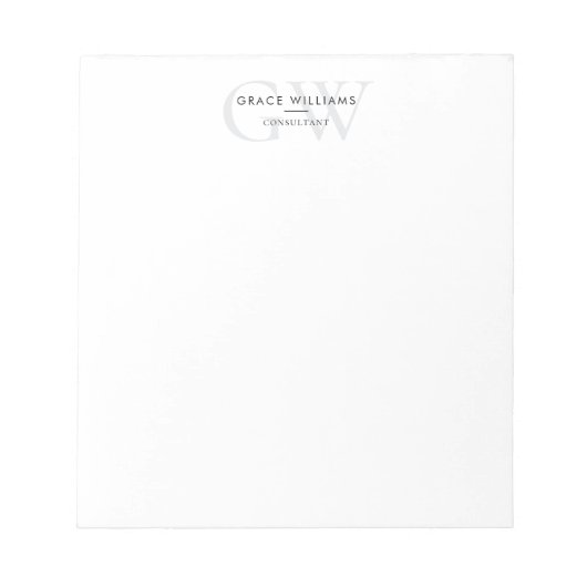 Minimalistische Monogram Beginletters Professionee Notitieblok (Voorkant)