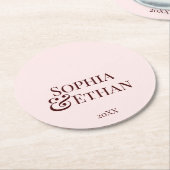 Minimalistische monogram bruiloft Onderzetters (Gebogen)