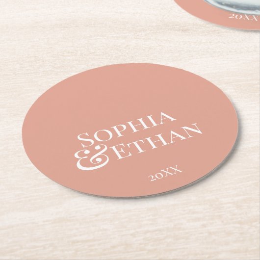 Minimalistische monogram bruiloft Onderzetters (Gebogen)