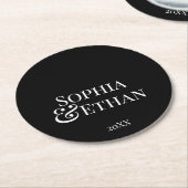 Minimalistische monogram bruiloft Onderzetters (Gebogen)