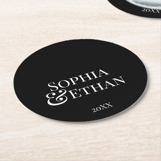 Minimalistische monogram bruiloft Onderzetters (Gebogen)
