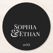 Minimalistische monogram bruiloft Onderzetters (Voorkant)