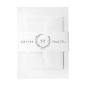 Minimalistische Monogram bruiloft uitnodiging buik Uitnodigingen Wikkel (Voorkant Voorbeeld)