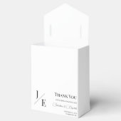 Minimalistische monogram bruiloft | Wit Bedankdoosjes (Geopend)