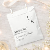 Minimalistische monogram bruiloft | Wit Bedankzakje (Geknipt)