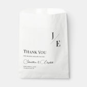 Minimalistische monogram bruiloft | Wit Bedankzakje (Voorkant)