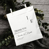 Minimalistische monogram bruiloft | Wit Bedankzakje