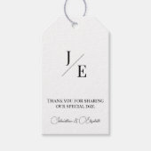 Minimalistische monogram bruiloft | Wit Cadeaulabel (Voorkant)