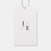 Minimalistische monogram bruiloft | Wit Cadeaulabel (Achterkant)