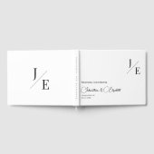 Minimalistische monogram bruiloft | Wit Gastenboek (Volledig)