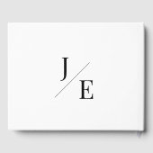 Minimalistische monogram bruiloft | Wit Gastenboek (Achterkant)
