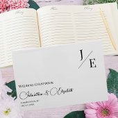 Minimalistische monogram bruiloft | Wit Gastenboek