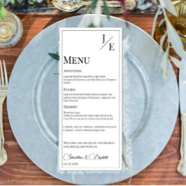 Minimalistische monogram bruiloft | Wit Menu