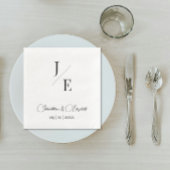 Minimalistische monogram bruiloft | Wit Servet
