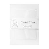 Minimalistische monogram bruiloft | Wit Uitnodigingen Wikkel (Voorkant Voorbeeld)