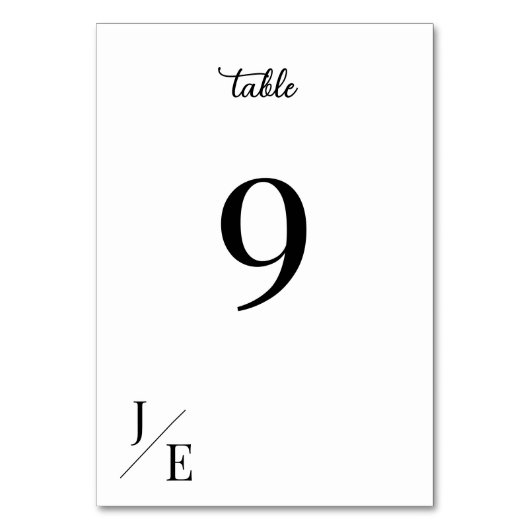 Minimalistische monogram bruiloft | witte ontvangs kaart (Voorkant)