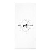 Minimalistische Monogram Business Logo prijslijst Reclamekaart (Achterkant)