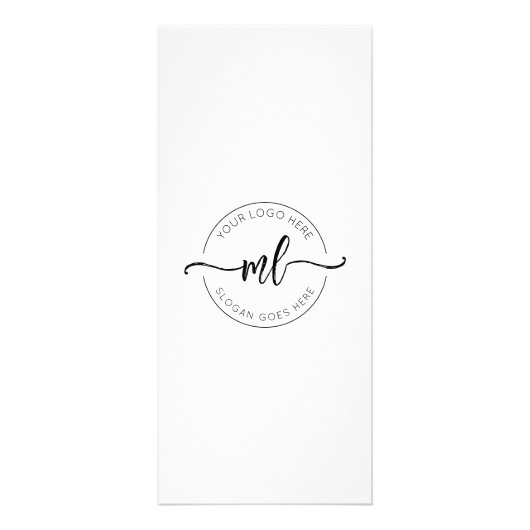 Minimalistische Monogram Business Logo prijslijst Reclamekaart (Achterkant)